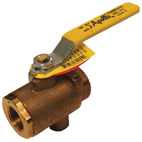 3/8in Ball Valve w/NPT Tap for Drain