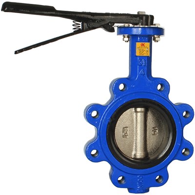3in Lug blue DI butterfly valve lever op
