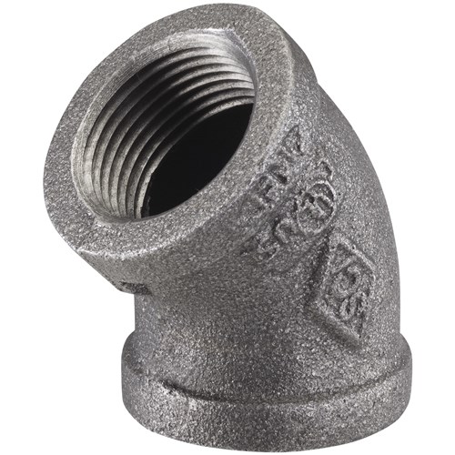 4IN Pipe 45° Elbow Std Blk
