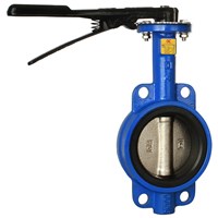 6in Wafer DI buna Butterfly valve  blue