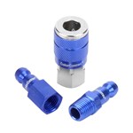 3pc 1/4in Type C Cplr& Plug Kit Blue